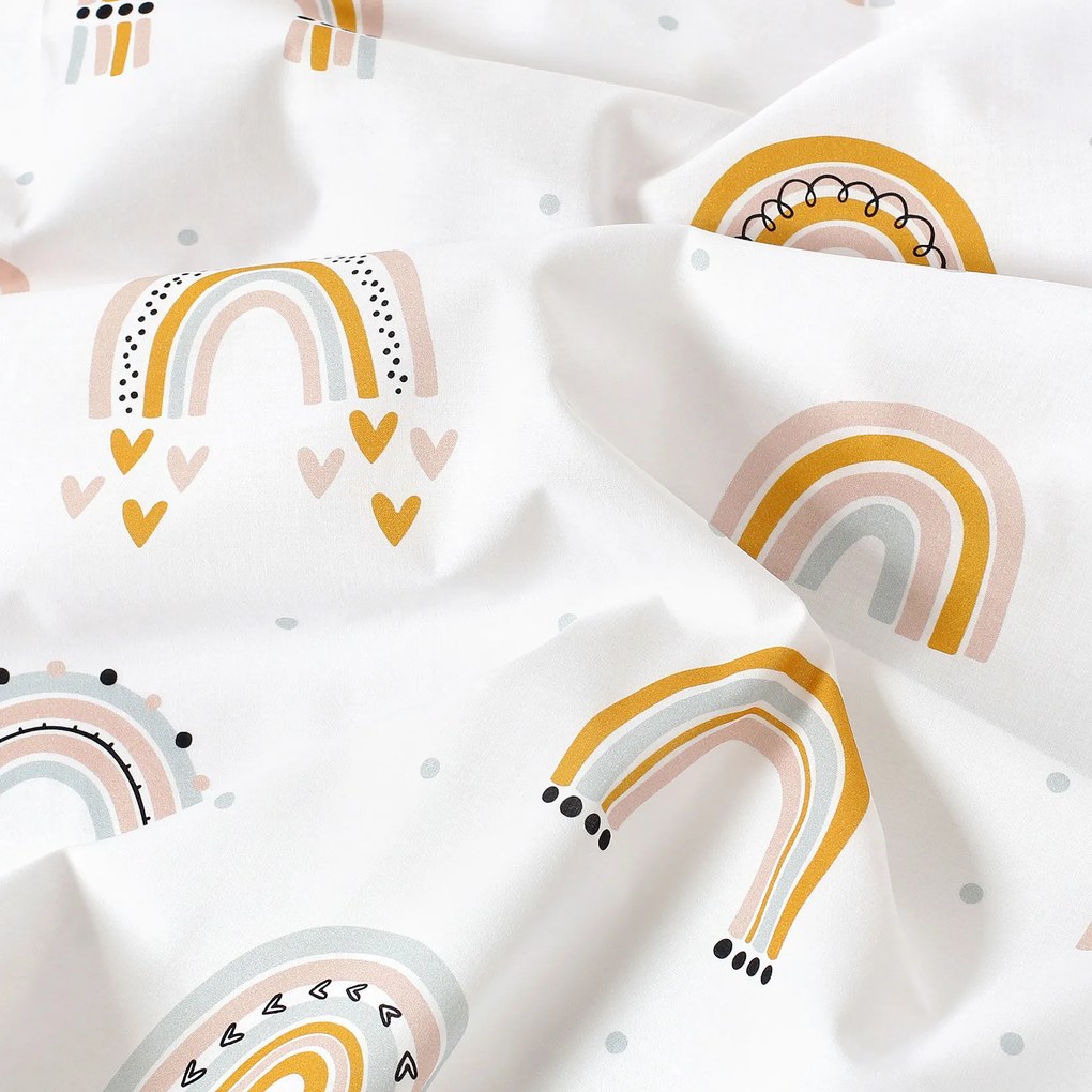 Goldea pamut gumis lepedő - festett szivárványok 200 x 200 cm