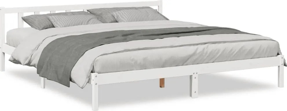 vidaXL fehér tömör fenyő extra hosszú ágykeret matrac nélkül 200x220cm