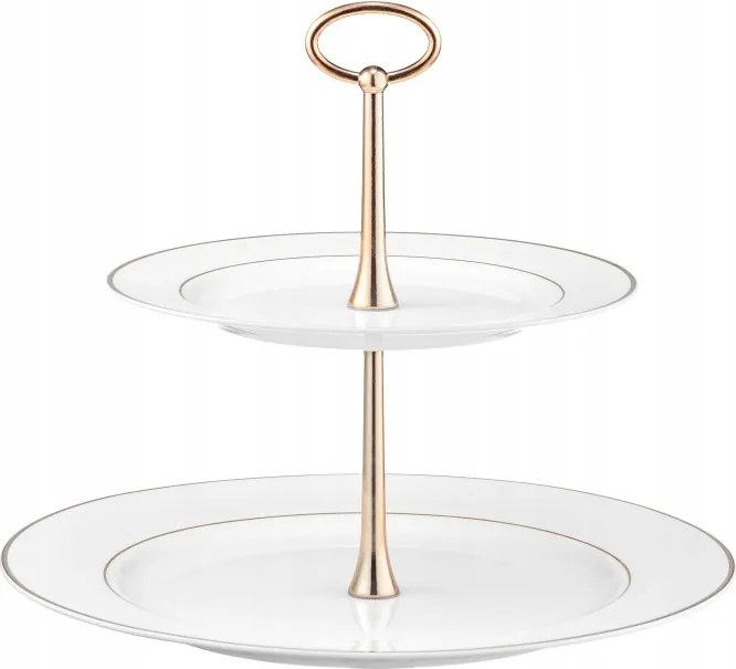 Ambition Patera sütemény kétszintes fehér porcelán 23 cm