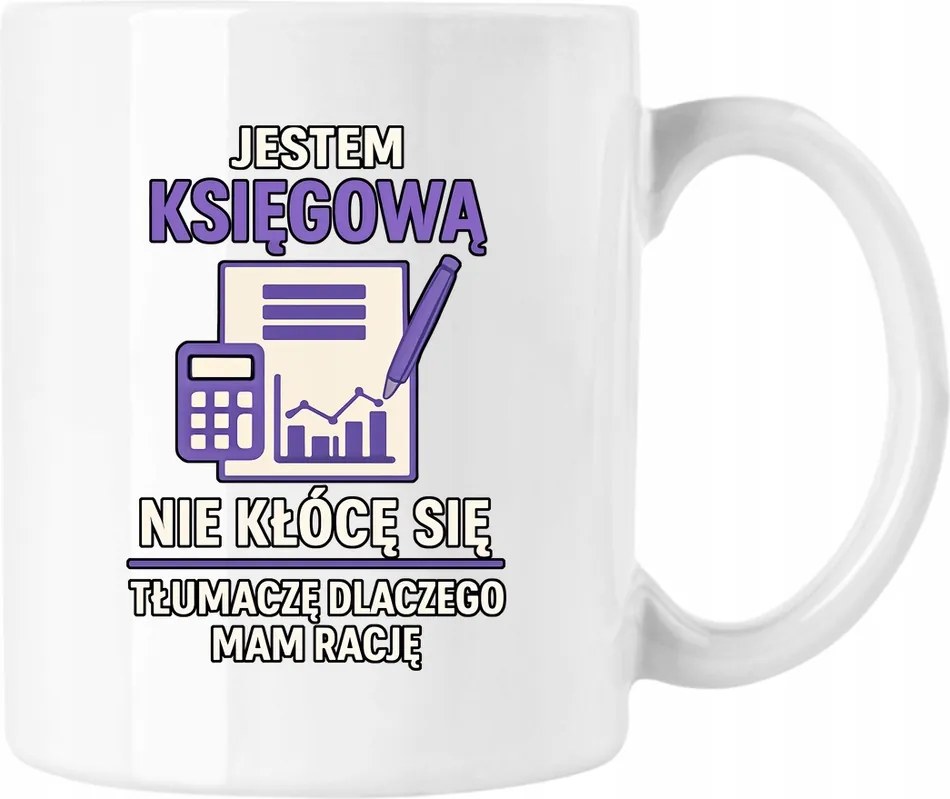 Könyvelő bögre Mindig Igaza van Fehér 330ml