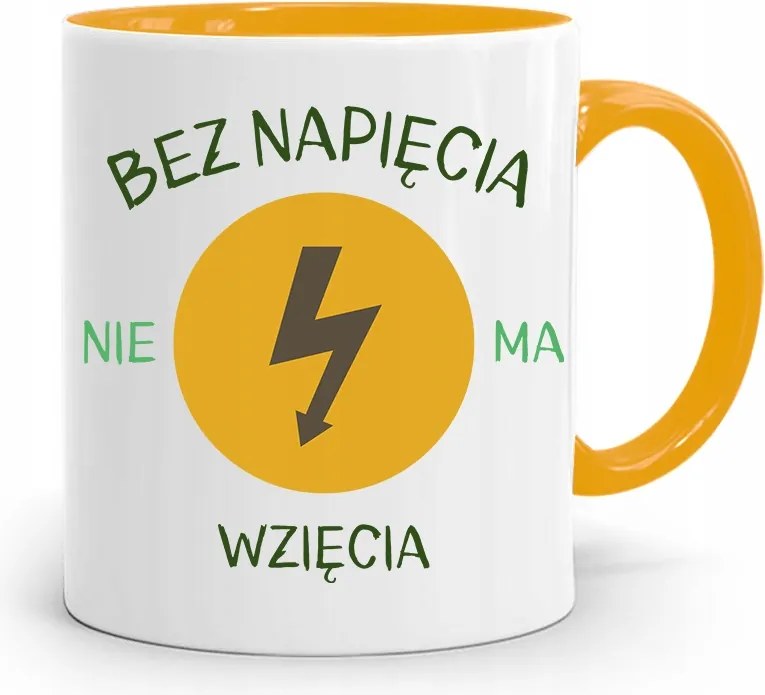 Sárga Villanyszerelő Bögre Feszültség Nélkül Nincs Nyomtatott Fénykép