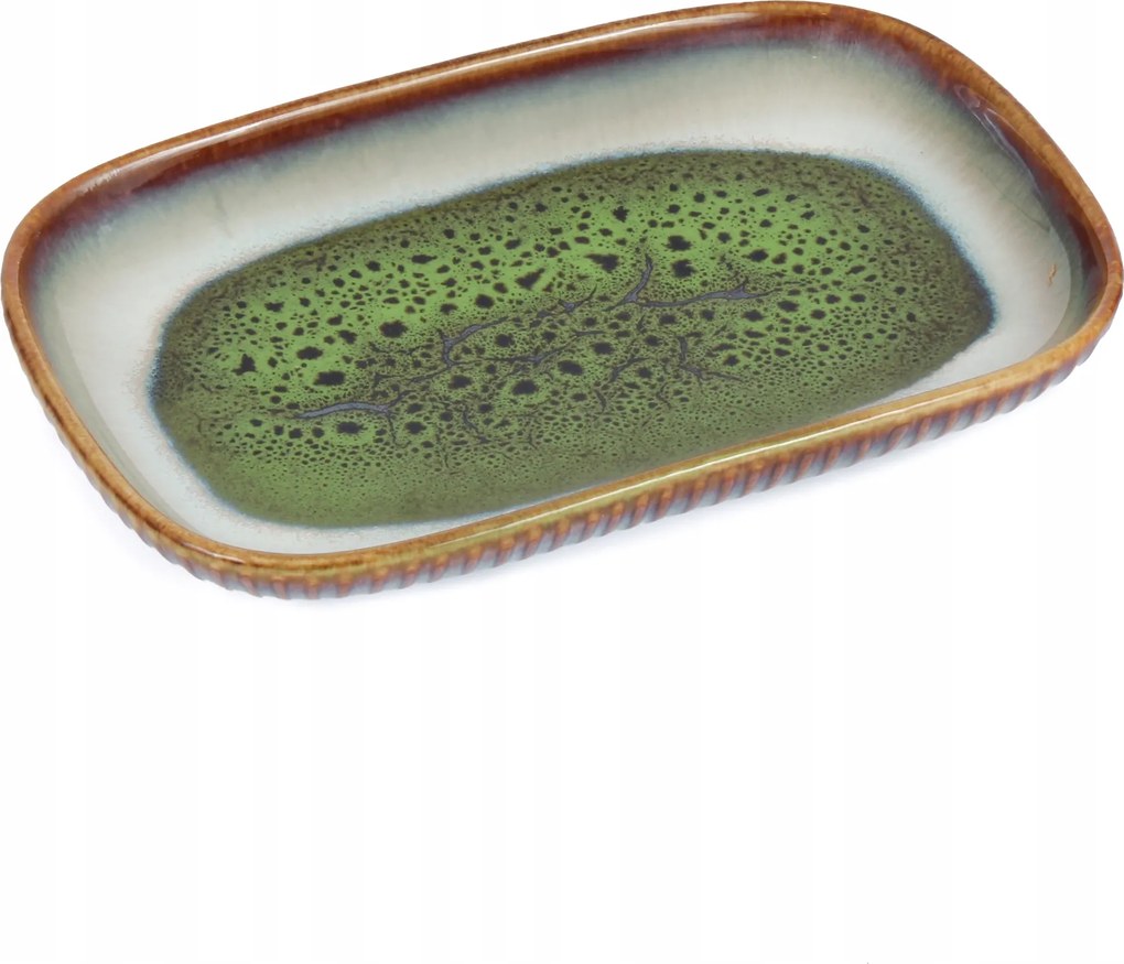 Tálalótál Snack Tányér Téglalap alakú Kerámia 19 cm Earth