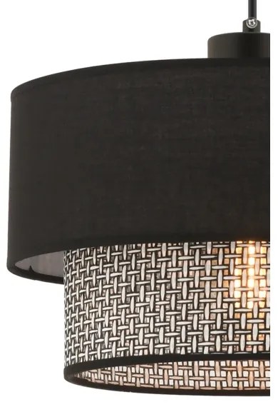 ECHO zsinóros függőlámpa 1xE27/60W/230V fekete/szürke