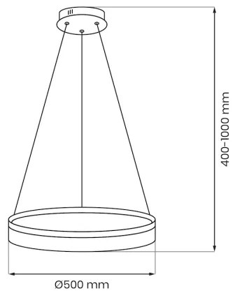 LED kábeles csillár GALA LED/25W/230V átm. 50 cm ezüst