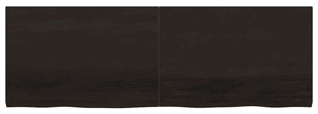 sötétbarna kezelt tömör fa fürdőszobai pult 180x60x(2-4) cm