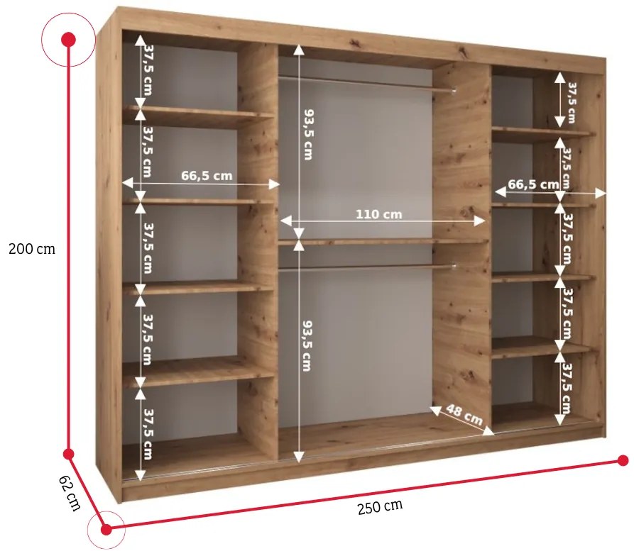 VETORA 1 150 tolóajtós szekrény, 150x200x62, fekete