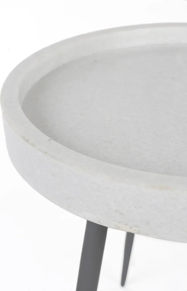 Kerek tárolóasztal márvány asztallappal ø 33 cm Karrara – White Label