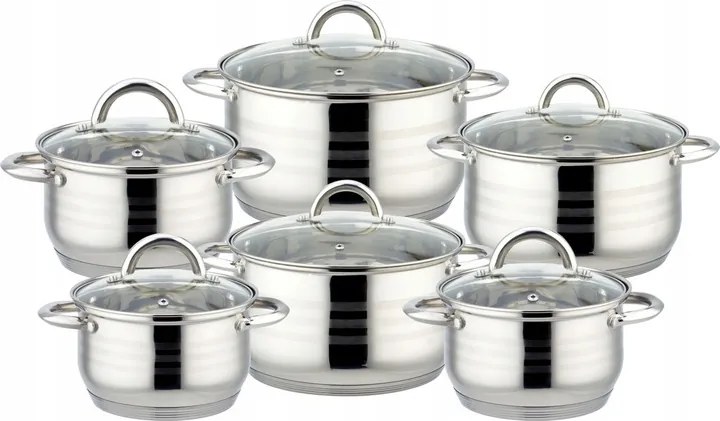 Edények Ezüst edénykészlet Rozsdamentes Acél Indukciós Gáz 12 El EdenBerg