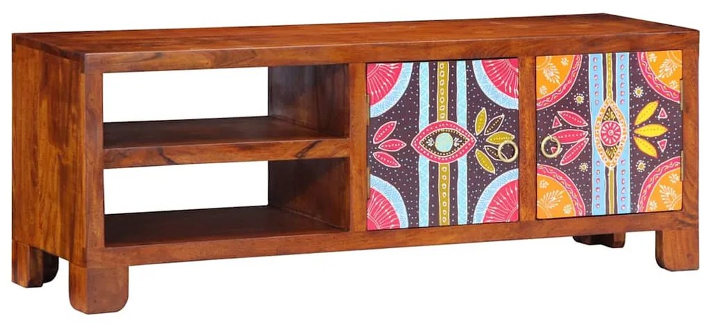 tömör akácfa többszínű TV-szekrény 110x30x40