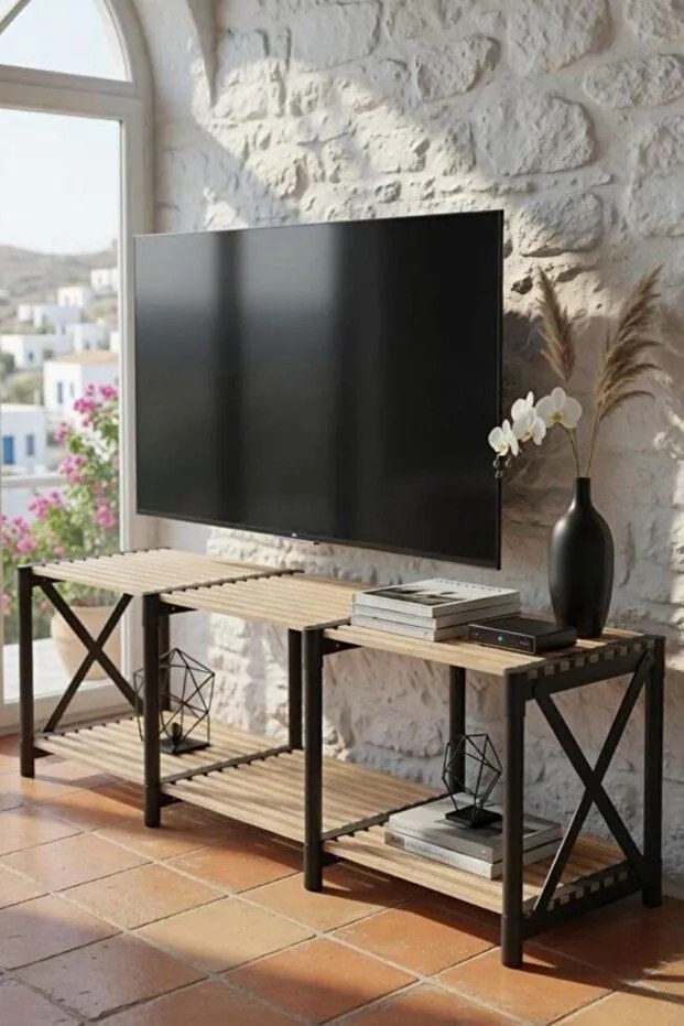 TV-állvány, fekete, 110 cm – TR282PTR1607