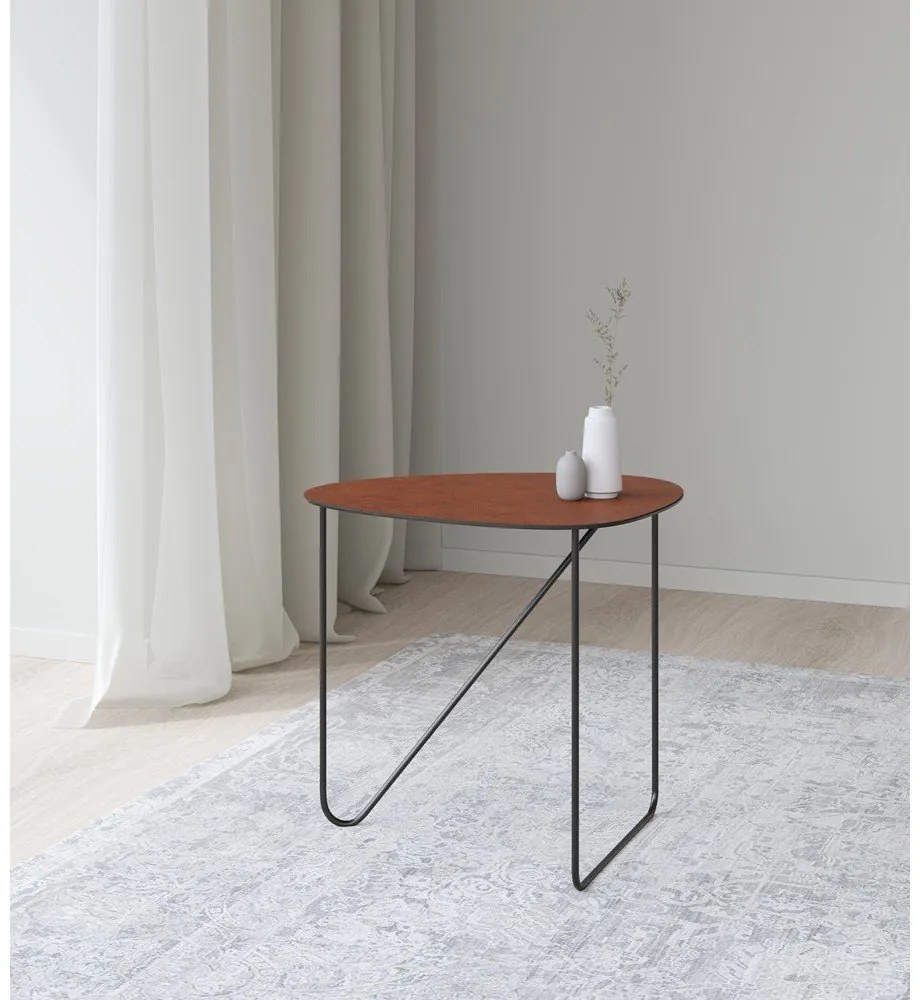 Konyakbarna fém dohányzóasztal 37x44 cm Curve M Bull – LIND DNA