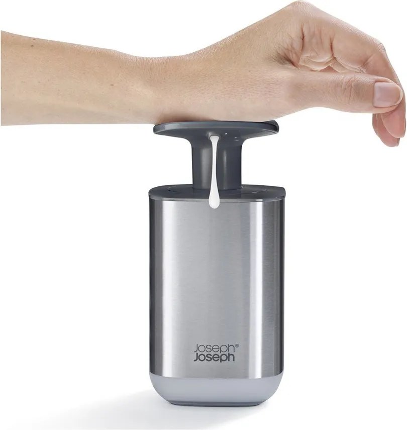 Fényes ezüstszínű rozsdamentes acél szappanadagoló 250 ml Presto Steel – Joseph Joseph