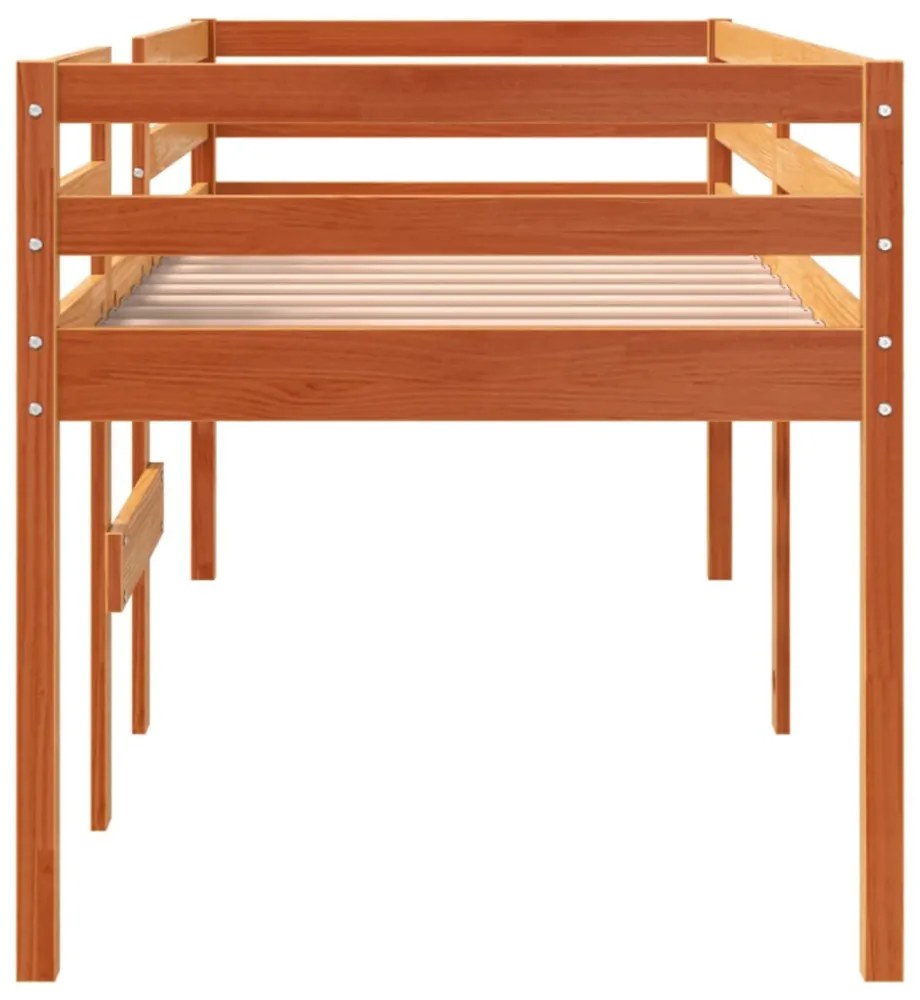 viaszbarna tömör fenyőfa magasított ágy 75x190 cm