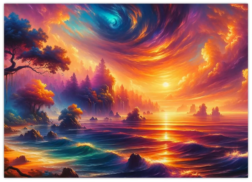 Üveg kép - Varázslatos világ (70x50 cm)