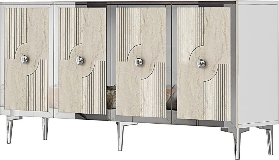 Pega 150 - White, Travertine, Silver