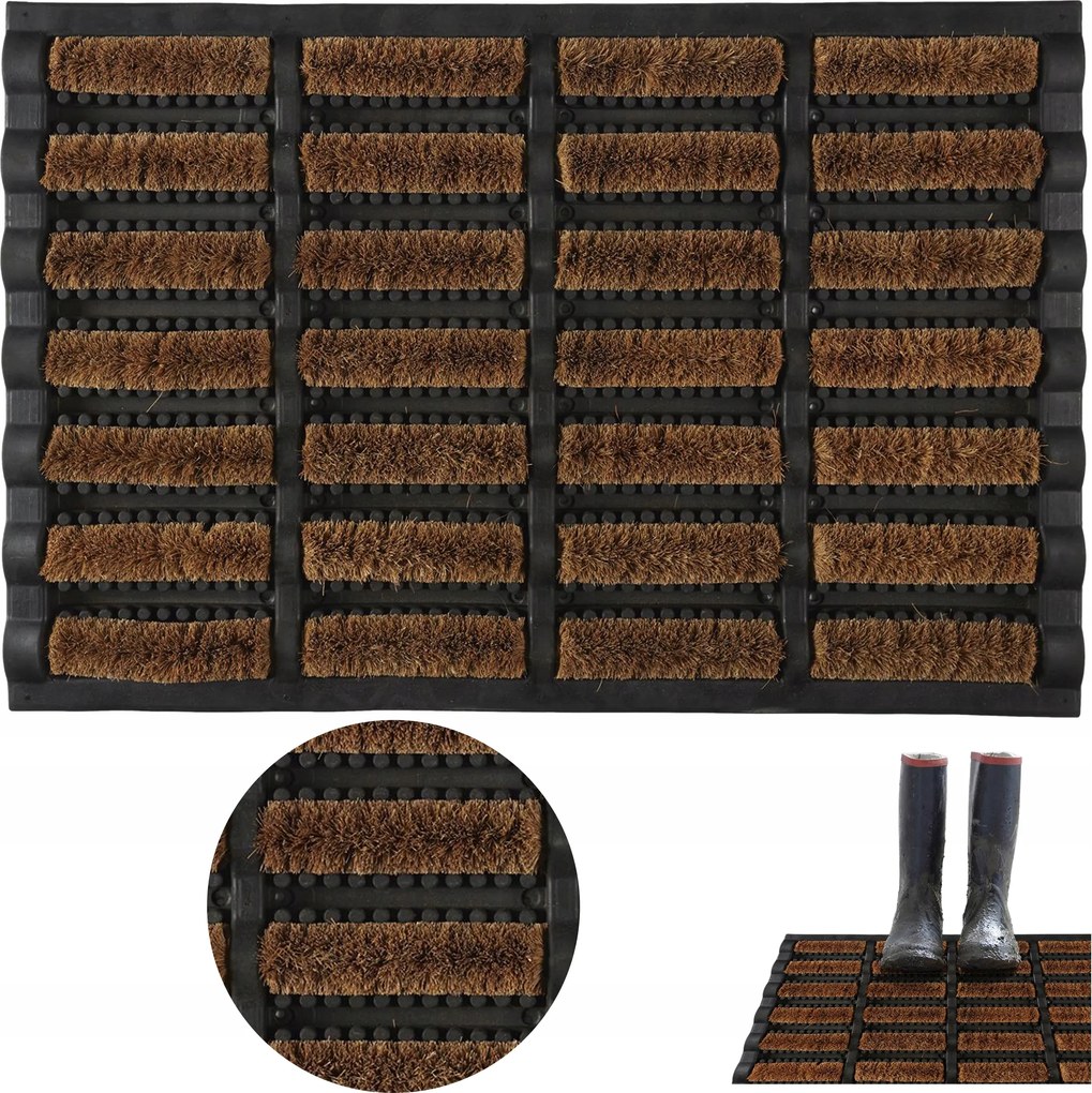 Praktikus lábtörlő Brush 40x60x3 cm kókusz barna kész univerzális