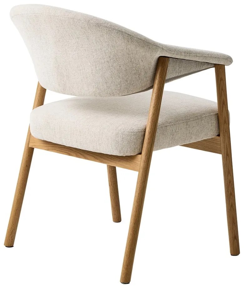 Krémszínű tölgyfa karfás étkezőfotel szett 2 db-os Elk – Unique Furniture
