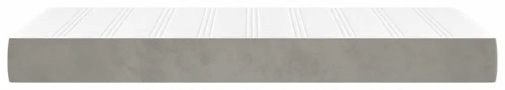 világosszürke bársony zsebrugós ágymatrac 90x200x20 cm