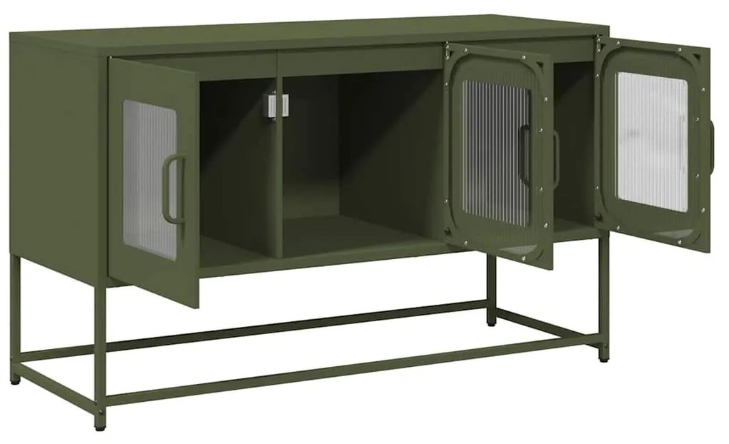 olívazöld hidegen hengerelt acél TV-szekrény 100,5x39x60,5 cm