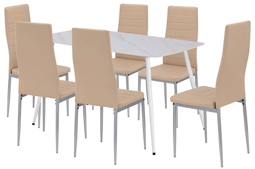 Renton 6+1 étkező garnitúra bézs-szürke