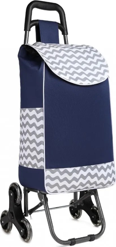 Kék lépcsőjáró bevásárlótáska kerekeken "Helper"