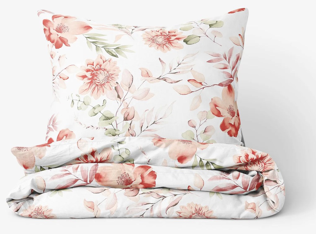 Goldea pamut ágyneműhuzat deluxe - akvarell virágok 200 x 200 és 2db 70 x 90 cm
