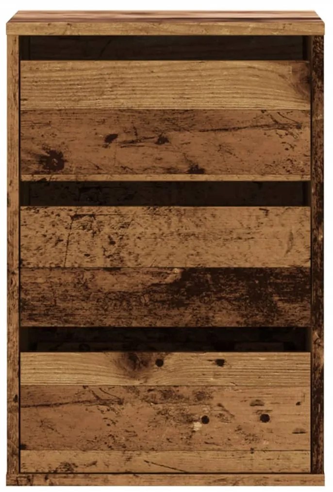 vidaXL antik fa színű szerelt fa fiókos sarokszekrény 40 x 41 x 58 cm