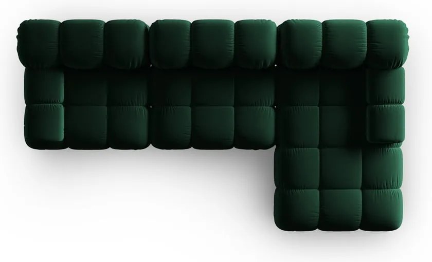 Zöld bársony kanapé 285 cm Bellis – Micadoni Home
