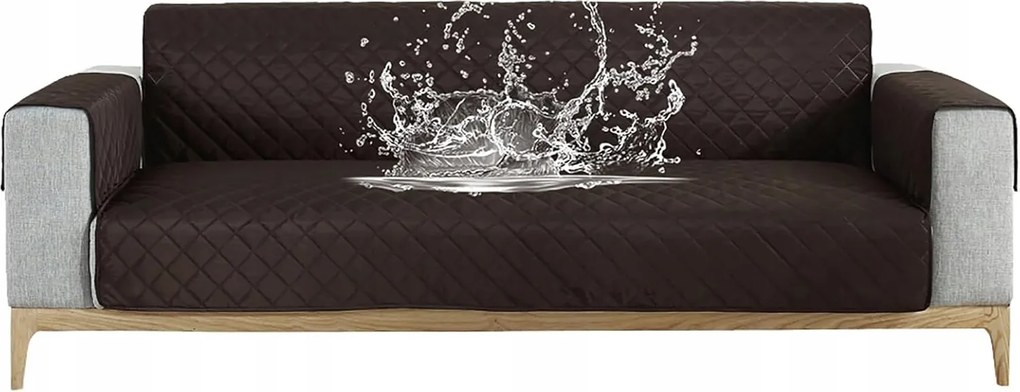 Carvapet univerzális vízálló kanapéhuzat 4 személyes, fekete-kávé