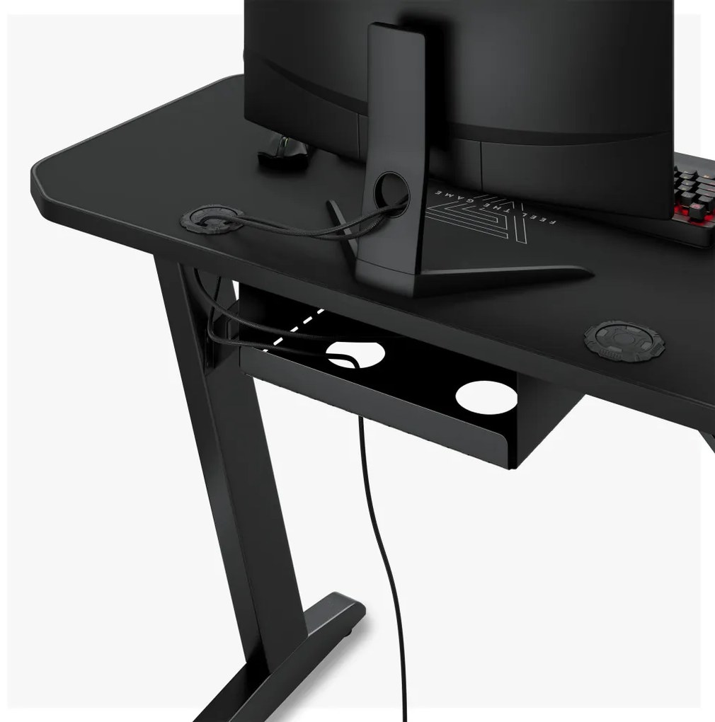 Gamer asztal SENSE7 Nomad Classic 120×60 cm fekete carbon