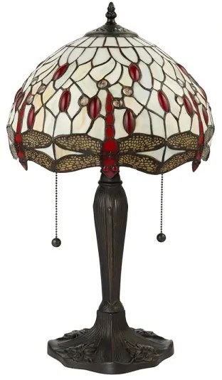 Endon 64086 - Asztali lámpa Tiffany DRAGONFLY 2xE27/60W/230V átm. 30 cm