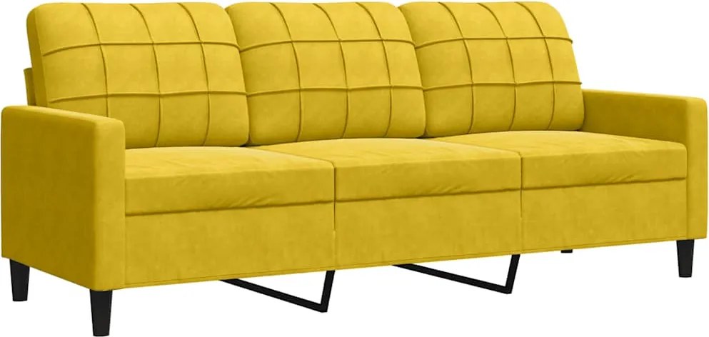 vidaXL 3 személyes sárga bársony kanapé 180 cm