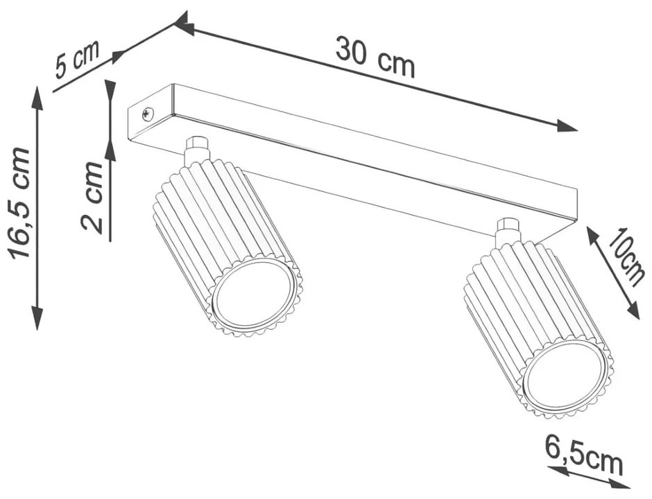 Téglavörös spotlámpa 6,5x30 cm Gleam – Sollux