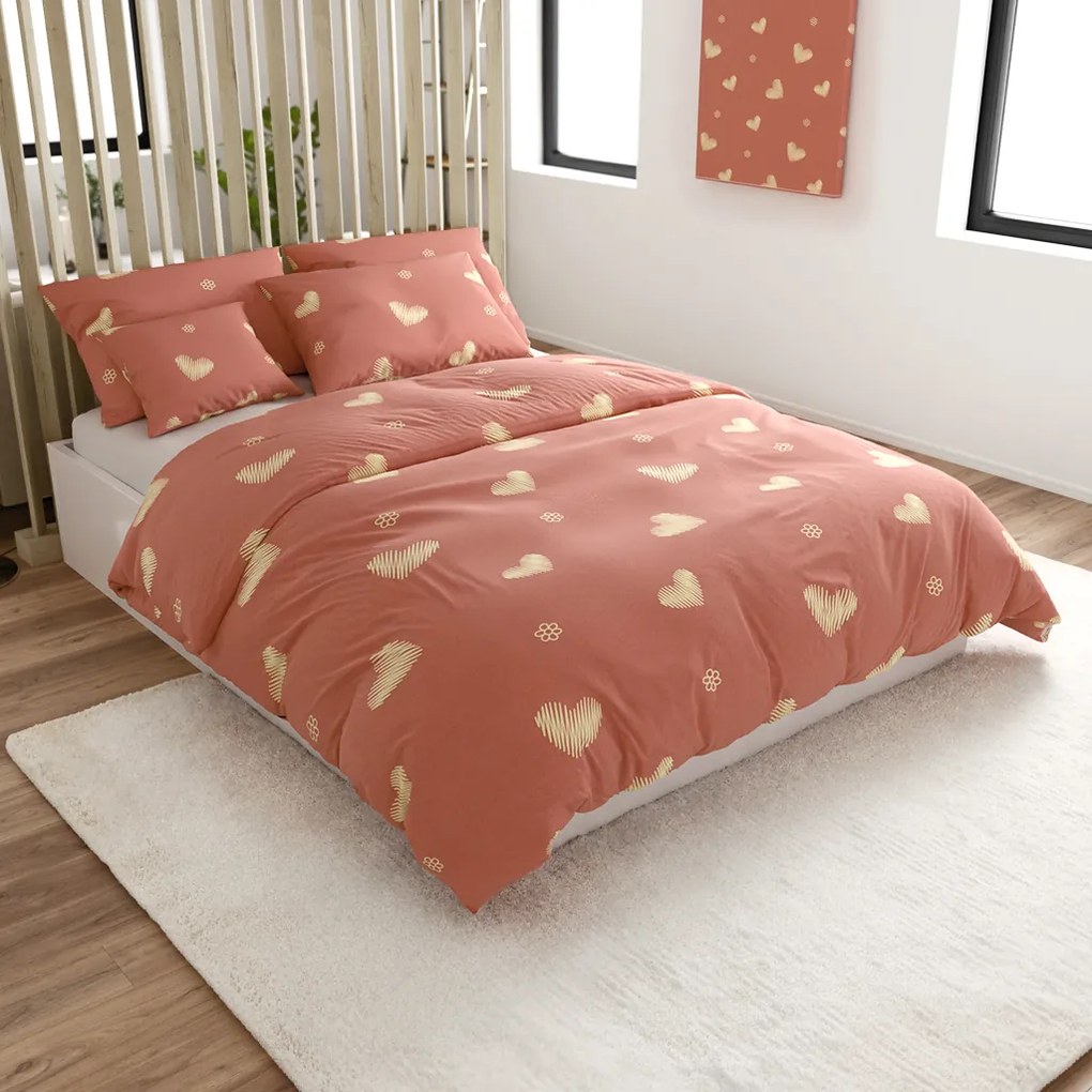 Mikroszálas ágyneműhuzat ORANGE HEART, rózsaszín Ágyneműhuzat mérete: 70 x 90 cm | 140 x 220 cm
