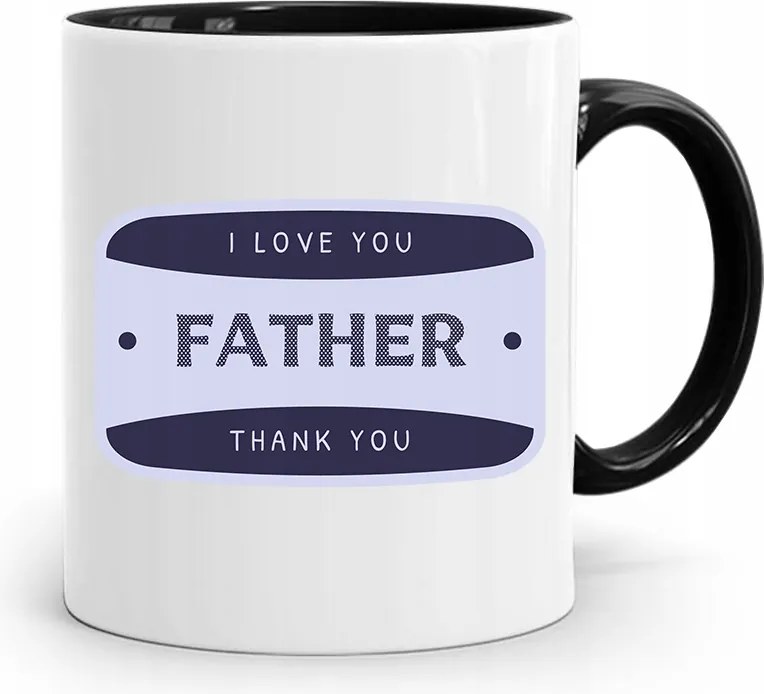 Fekete Bögre Apák Napjára I Love You Farher fényképes nyomtatással
