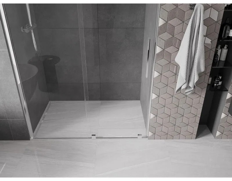 Mexen Velar, nyitható tolóajtó 150x200 cm, 8mm átlátszó üveg, króm profil, 871-150-000-01-01
