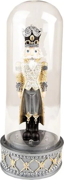 Diótörő dekoráció üvegfedélben Led lámpákkal