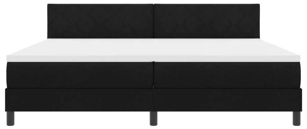 Box Spring Ágy Matraccal Fekete 200x200 cm Szövet