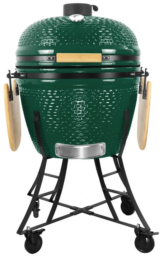 Kerámia faszéngrill oldalpolcokkal, 57 cm ráccsal