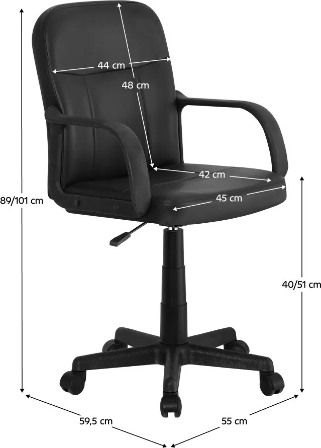 Irodai fotel, fekete, AYLA NEW