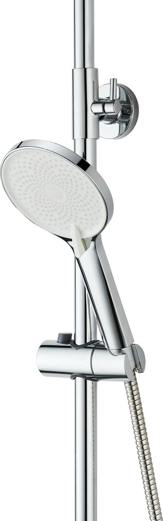 Invena Rikia, zuhanyszett 3 funkciós karos keverőcsappal, kézi és fejzuhannyal, króm, INV-AU-24-B01-G
