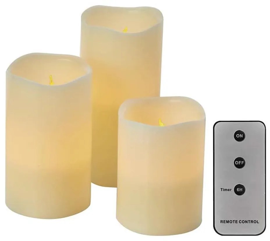 KÉSZLET 3x LED Karácsonyi dekoráció 3xLED/3x3AAA + távirányító