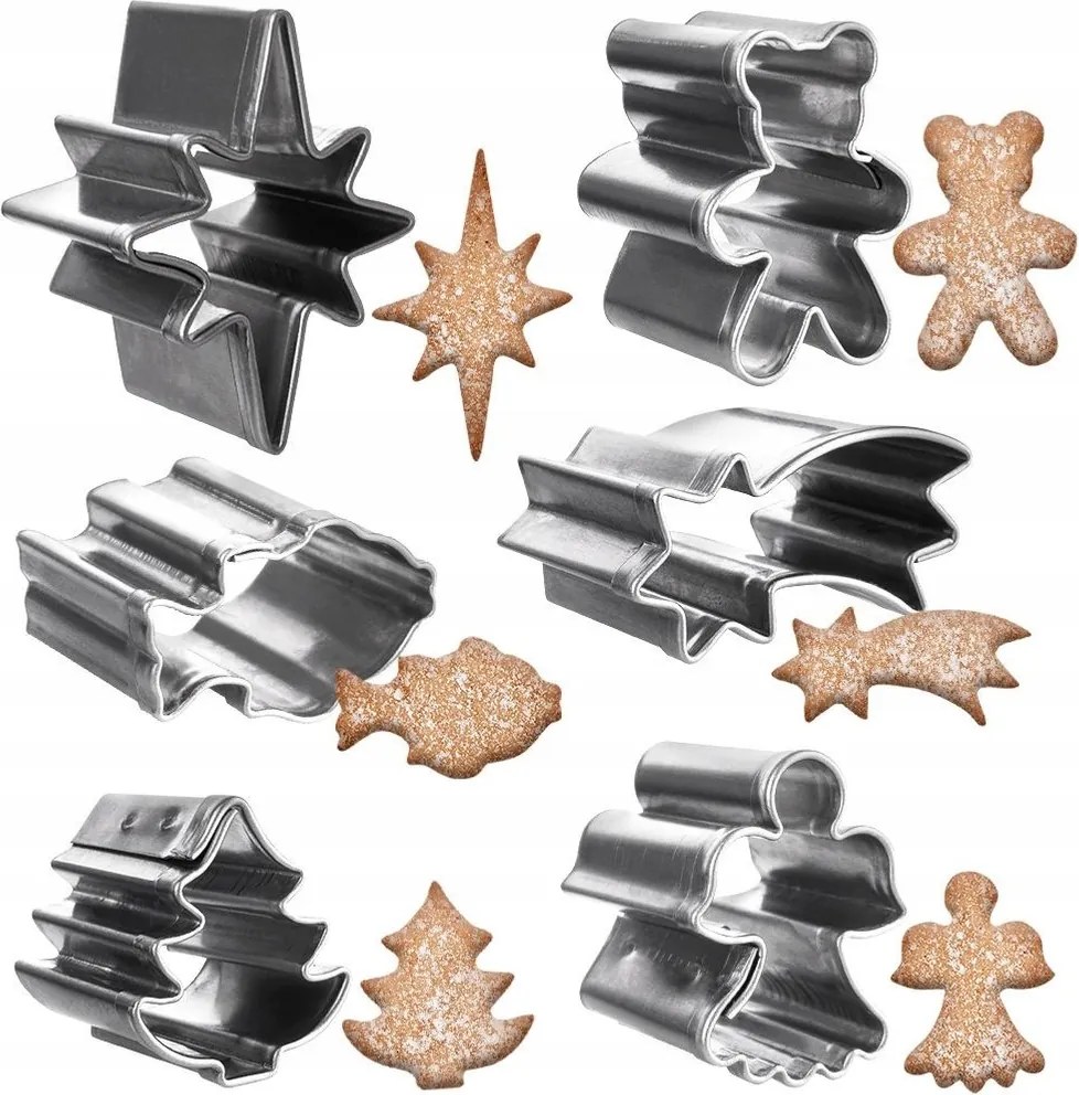 Keksz Lyukasztó Acél Karácsonyi Formák Mini Szett 6DB-OS