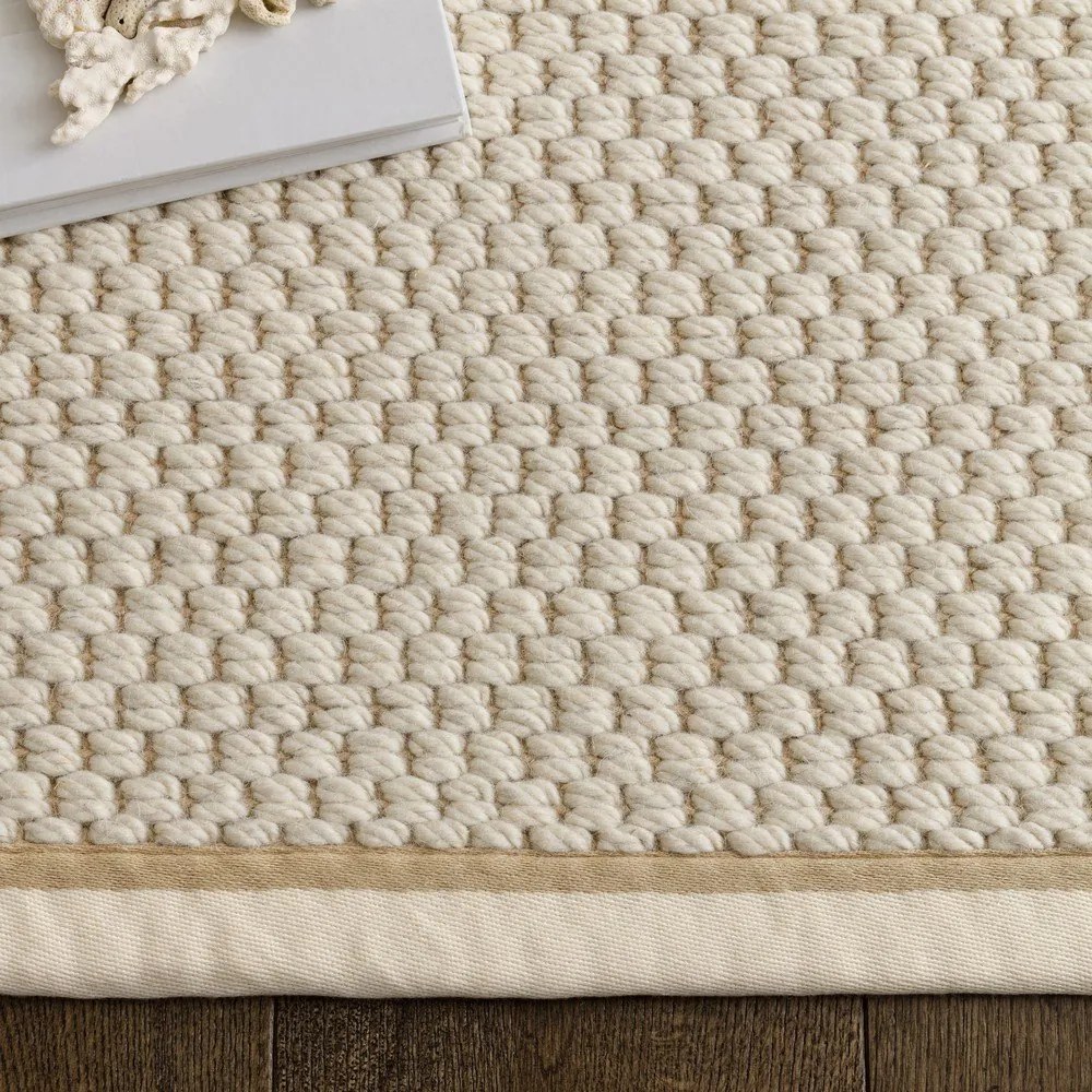 Krémszínű kétoldalas-kézi szövésű gyapjúkeverék szőnyeg 160x240 cm Korra Double Loop – Asiatic Carpets