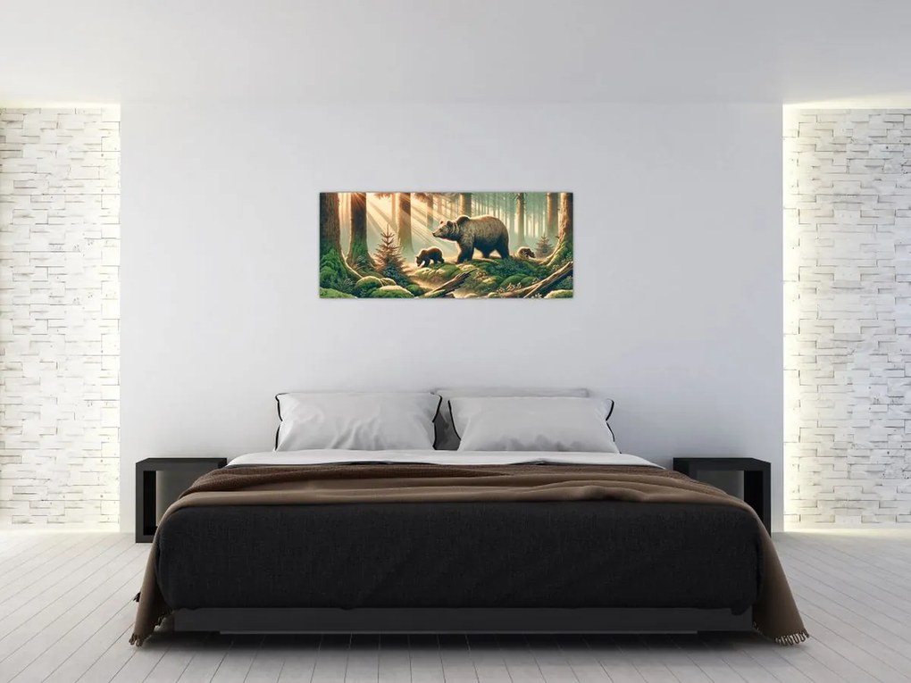 Kép - Medvék az erdőben (120x50 cm)