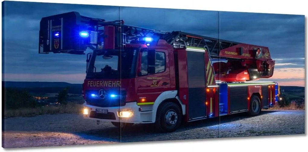 Vászonkép 150x70 Tűzoltóautó a jelzésen