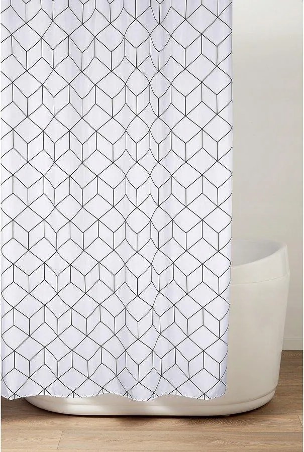 Zuhanyfüggöny 180x200cm, poliészter, kockás (ZV029)