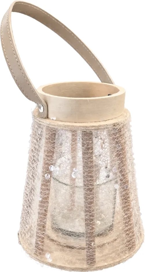 Lámpás flitterekkel CONE GLAM 22 cm, fehér