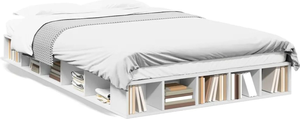 vidaXL fehér szerelt fa ágykeret 120 x 200 cm