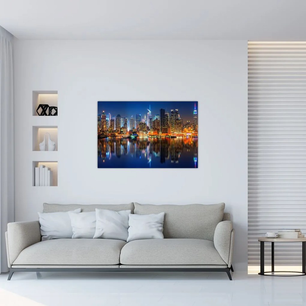 Manhattan képe éjjel (90x60 cm)